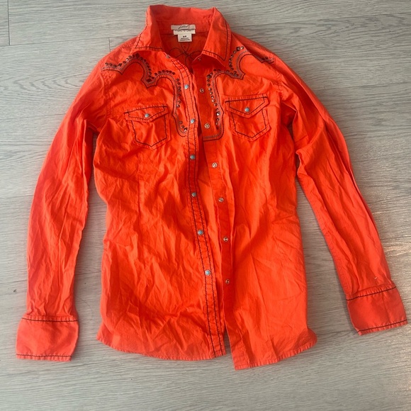 Ariat Women Pearl Snap Western Shirt Embroidered Embellished Cowboy Shirt Size S - Picture 1 of 3